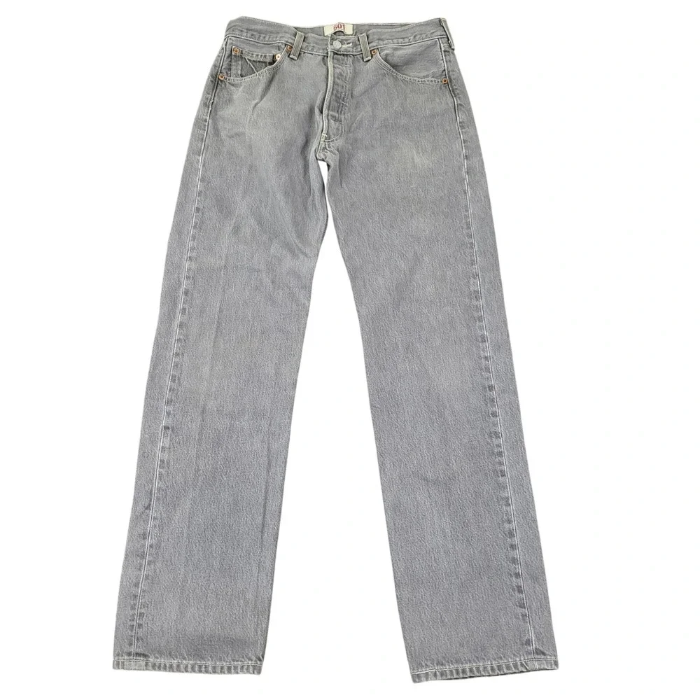 Levi's Men's 501 Original Straight‎ Leg Button Fly Grey Jeans 34x36 Vintage 2008